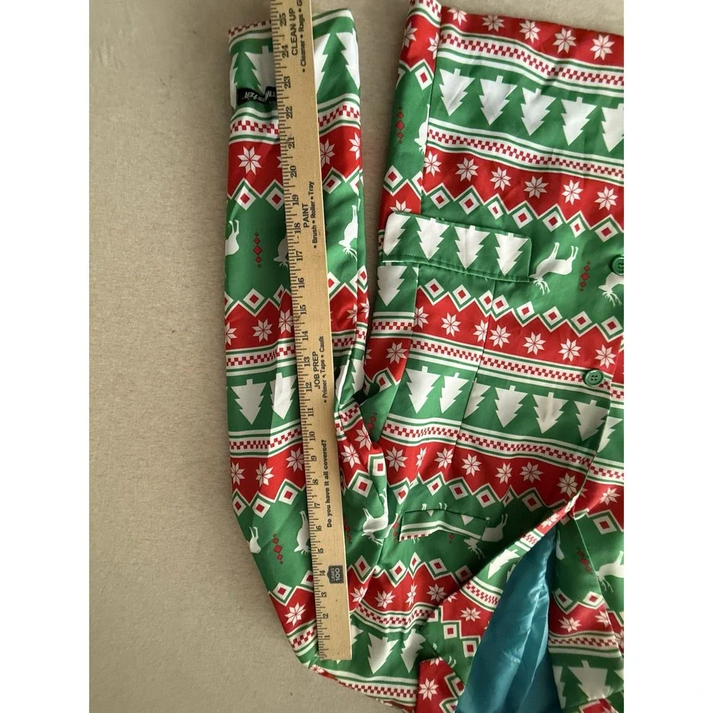 Surmises Christmas Men's Large Christmas Tree Green Blazer